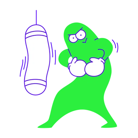 Boxing training Illustration
