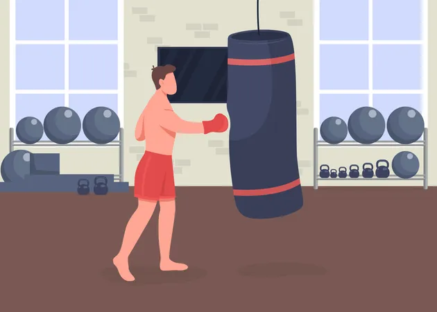 Boxing training  Illustration