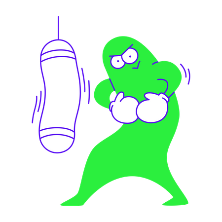 Boxing training  Illustration