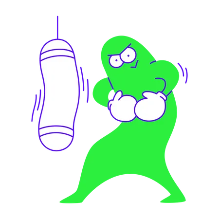 Boxing training  Illustration