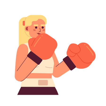 Boxing woman training Illustration