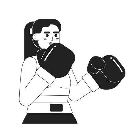 Boxing woman training  Illustration