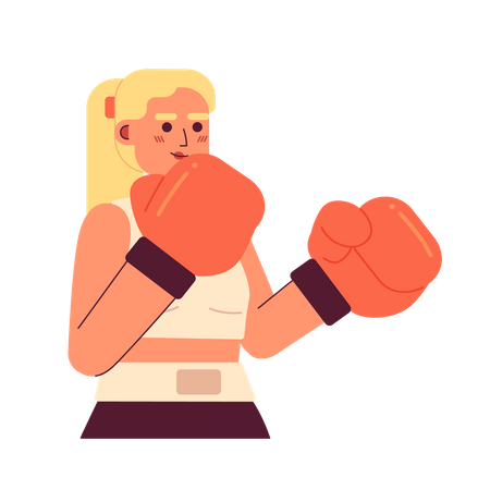 Boxing woman training  Illustration