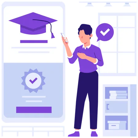 Boy achieves graduation award  Illustration