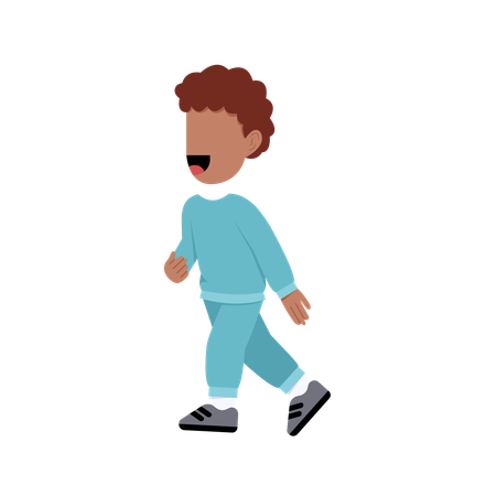 Boy actively running  Illustration