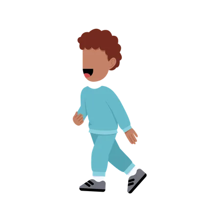 Boy actively running  Illustration