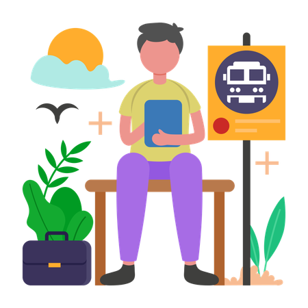 Boy Adapt as flexible commuter  Illustration