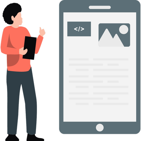 Boy analysis coding  Illustration