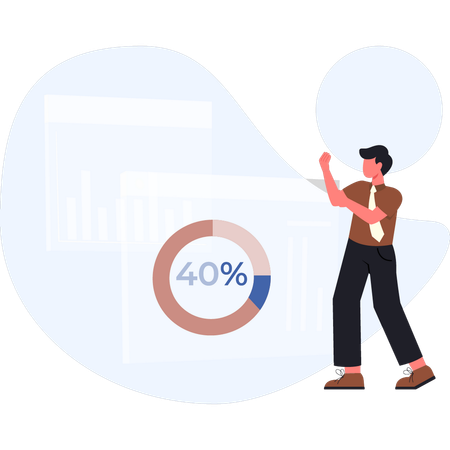 Boy analyzing growth data  Illustration