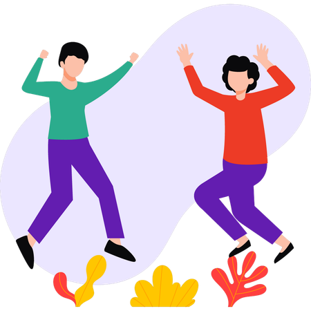 Boy and girl are dancing  Illustration