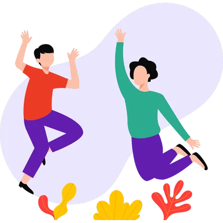 Boy and girl are dancing  Illustration