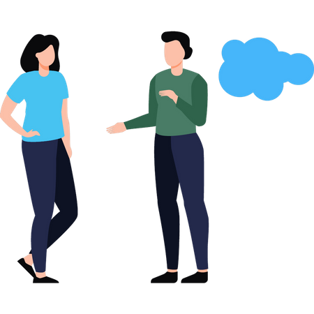 Boy and girl are talking  Illustration