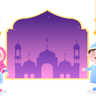 illustration for islamic boy and girl