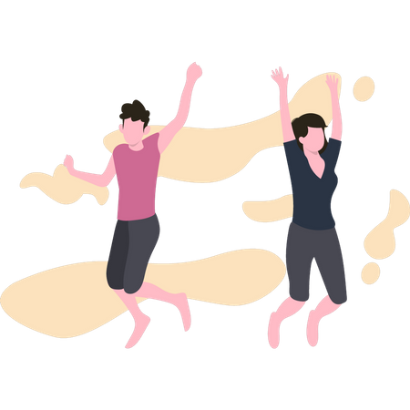 Boy and girl doing dance  Illustration