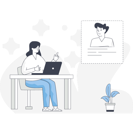 Boy And Girl Doing Online Meeting  Illustration