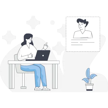 Boy And Girl Doing Online Meeting  Illustration