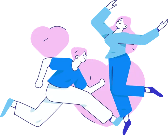 Boy and girl feeling love  Illustration