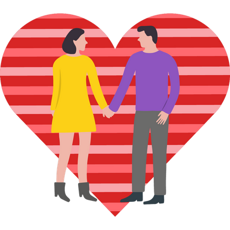 Boy and girl holding hands  Illustration