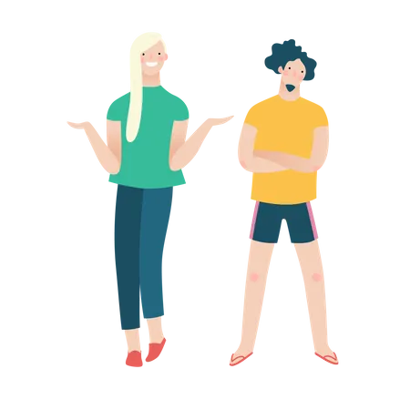 Boy and Girl  Illustration