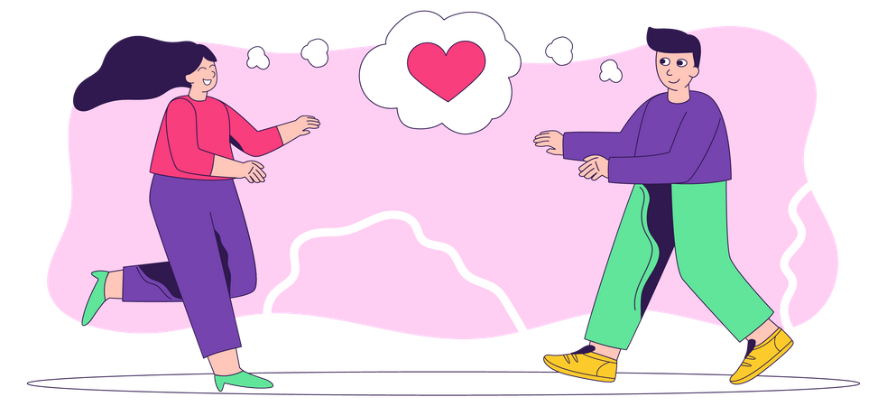 Boy and Girl love each other Illustration