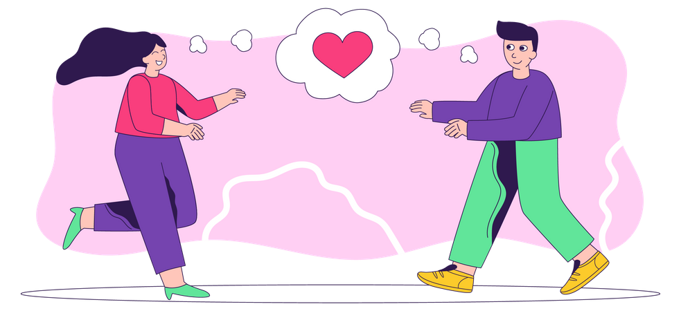 Boy and Girl love each other  Illustration