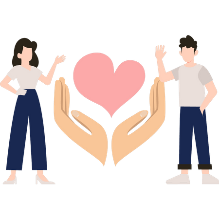 Boy and girl working for donation service  Illustration