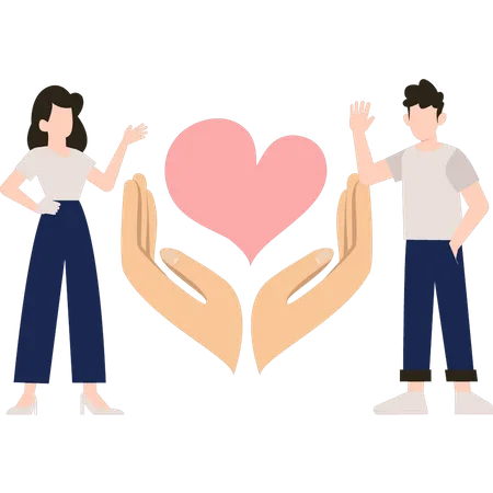 Boy and girl working for donation service  Illustration