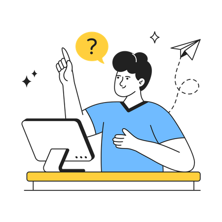 Boy Asking Question  イラスト