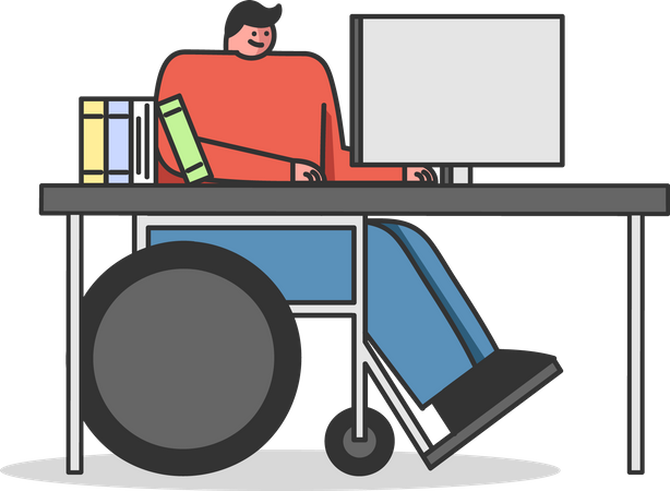 Boy attending online lecture  Illustration