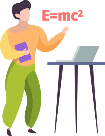 Boy attending online maths class  Illustration