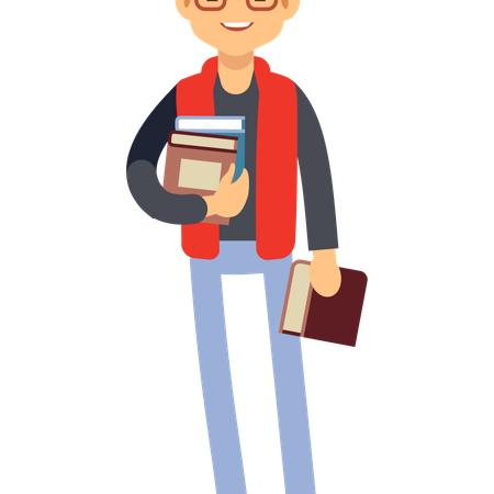Boy attends university  Illustration