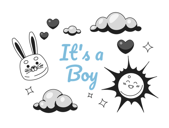 Boy baby shower  Illustration