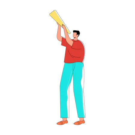 Boy blasting party popper  Illustration