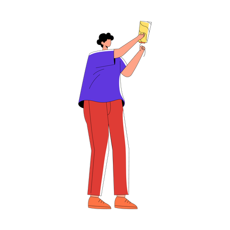 Boy blasting party popper  Illustration