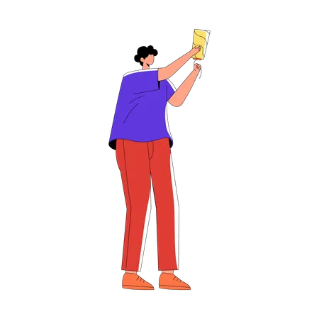 Boy blasting party popper  Illustration