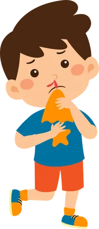 Boy bleeding from nose  Illustration
