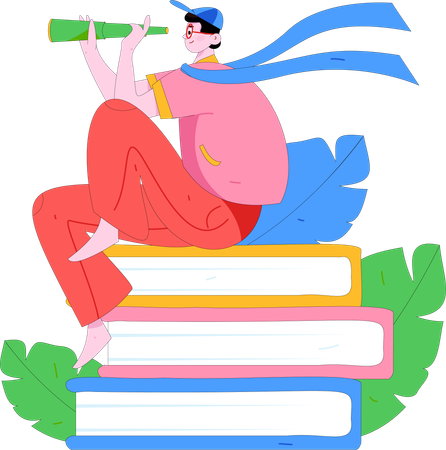 Boy book reader  Illustration