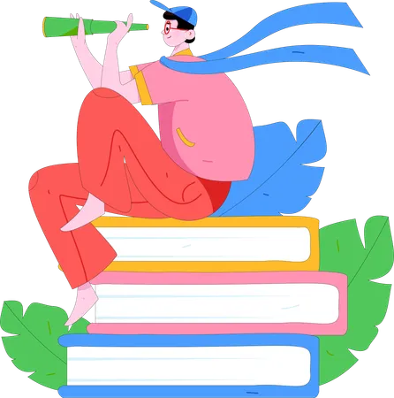 Boy book reader  Illustration