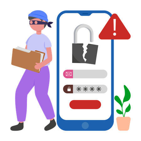 Boy Breaching Digital System  Illustration