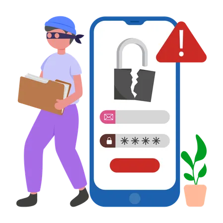Boy Breaching Digital System  Illustration