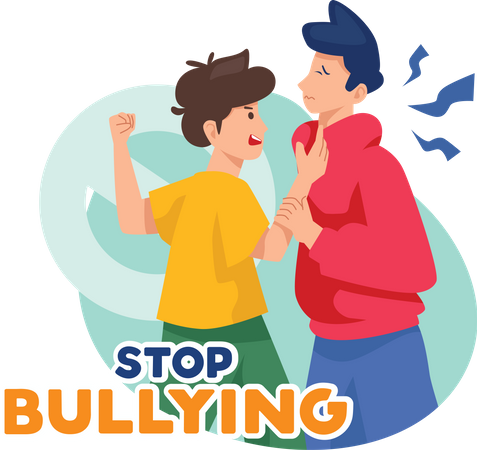 Boy Bullying other boy  Illustration