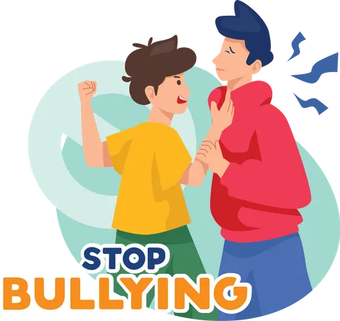 Boy Bullying other boy  Illustration