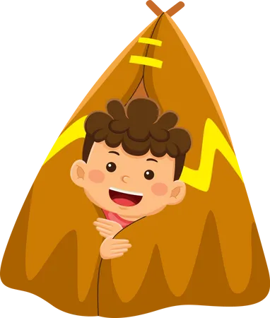 Boy Camping  Illustration