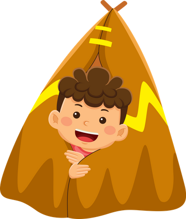 Boy Camping  Illustration