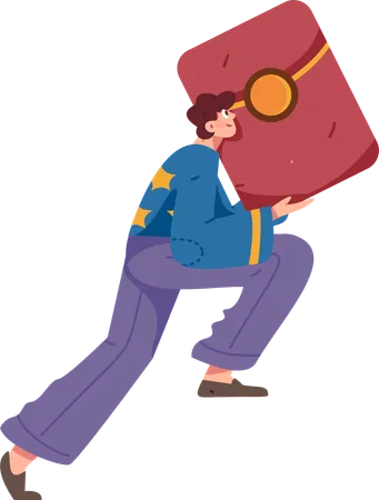 Boy carrying chinese envelope  Illustration