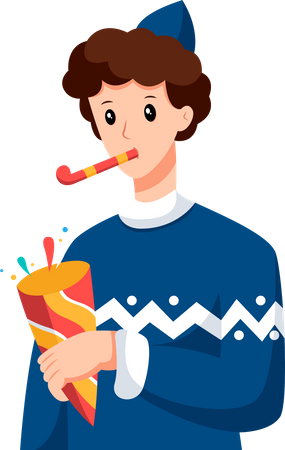 Boy celebrate christmas  Illustration