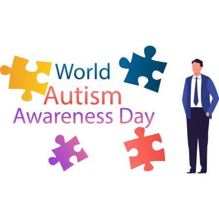 Boy celebrated world autism day  Illustration