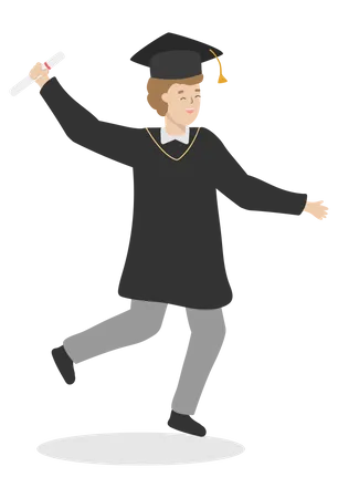 Boy celebrating graduation  Illustration