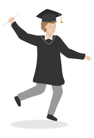 Boy celebrating graduation  Illustration