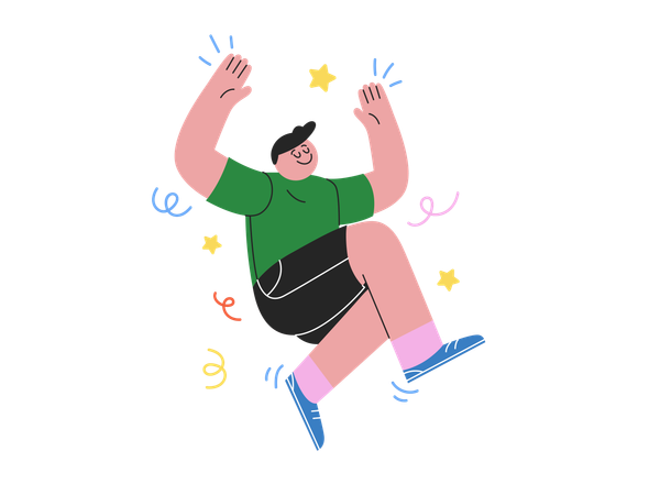 Boy celebrating happiness  Illustration